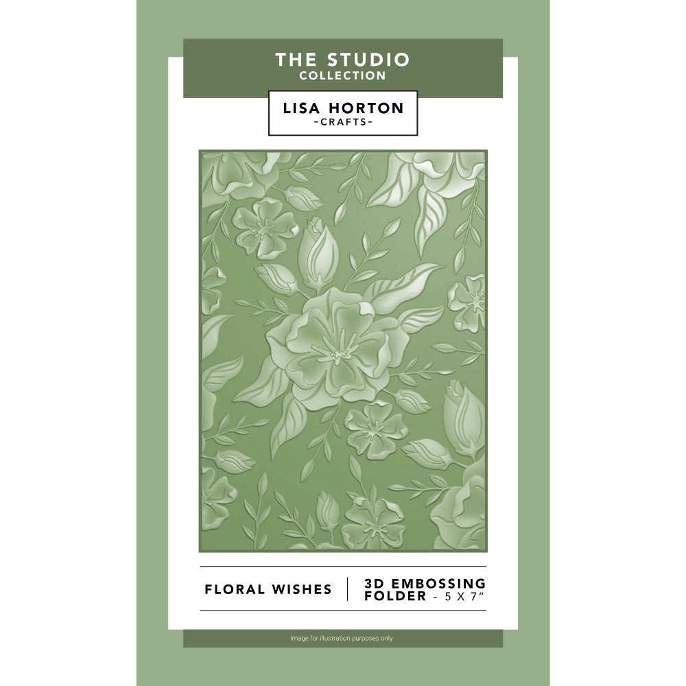 Lisa Horton Crafts 3D Embossing Folder 5"x7" Floral Wishes