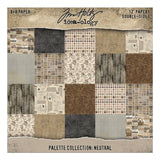 Tim Holtz - Advantus Idea-ology Double-Sided Cardstock 8"X8" 12/Pkg  Palette Collection: NEUTRAL