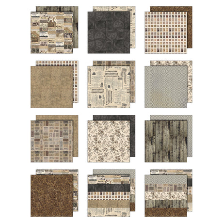 Tim Holtz - Advantus Idea-ology Double- Sided Cardstock 12"X12" 12/Pkg Palette Collection: Neutral