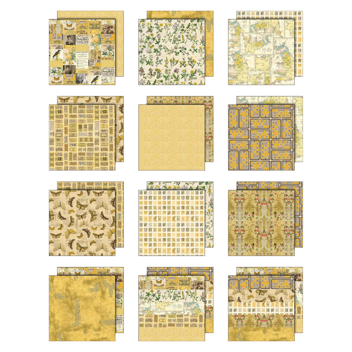 Tim Holtz - Advantus Idea-ology Double- Sided Cardstock 12"X12" 12/Pkg Palette Collection: Yellow