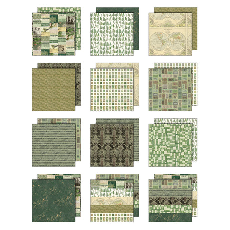 Tim Holtz - Advantus Idea-ology Double- Sided Cardstock 12"X12" 12/Pkg Palette Collection: Green