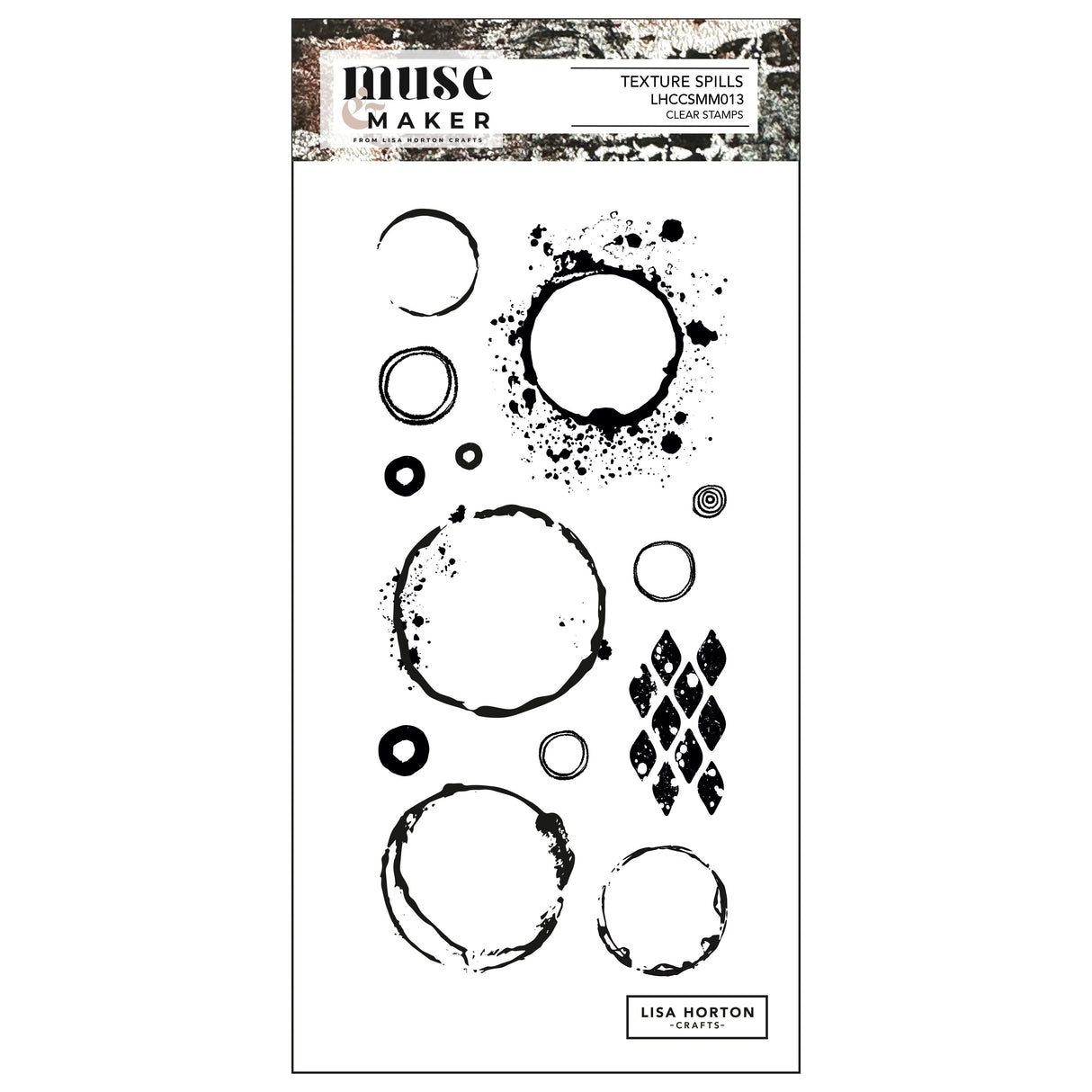 Lisa Horton Crafts Muse & Maker DL Clear Stamp Set Texture Spills