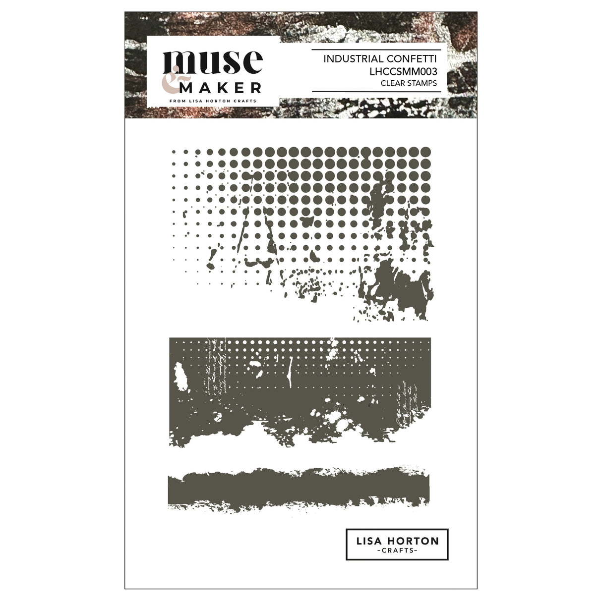 Lisa Horton Crafts Muse & Maker A6 Clear Stamp Set Industrial Confetti