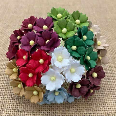 ATK 100 Mulberry Paper Regular Sweetheart Blossoms Mixed Xmas 15mm