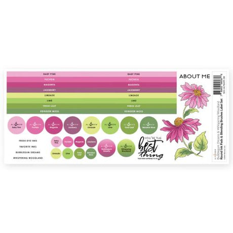 Altenew Round Ink Pads & Blending Brushes Label Set - Whispering Woodland, Bubblegum Dreams