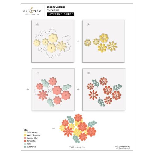 Altenew Bloom Cookies Layering Stencil Set (4 in 1)