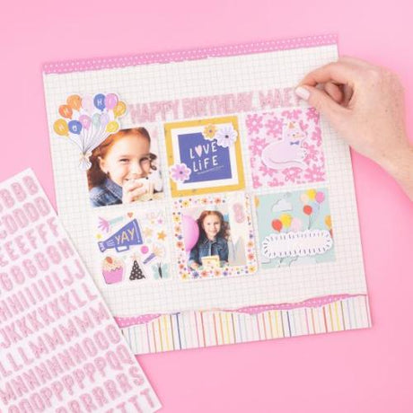 American Crafts Life of the Party Thickers Alpha Pink Glitter (241pcs) (34025847)