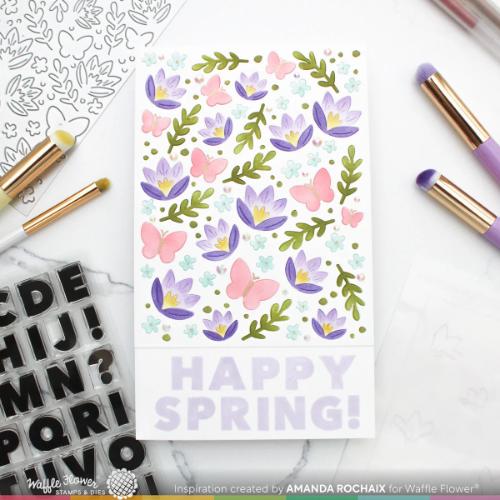 Waffle Flower Crafts Overlapping Alpha Stamp Set