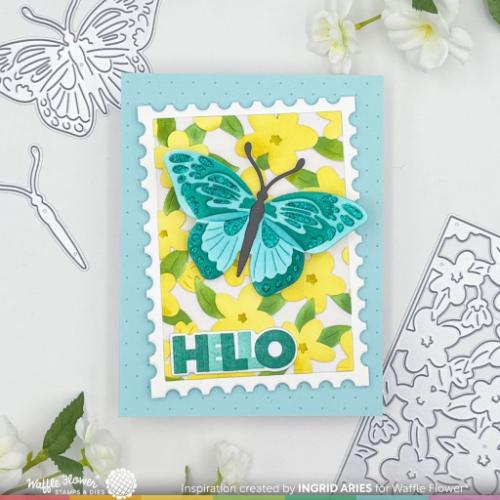 Waffle Flower Crafts Overlapping Alpha Stamp Set