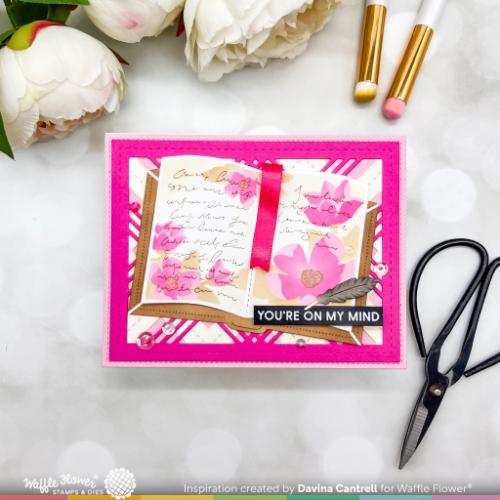 Waffle Flower Craft Open Book Coloring Stencil