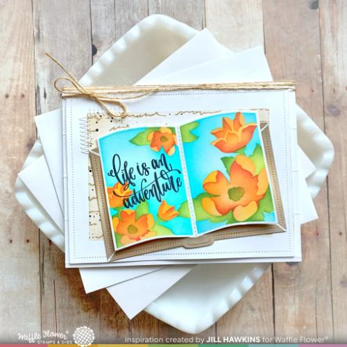 Waffle Flower Craft Open Book Sentiments Stamp Set