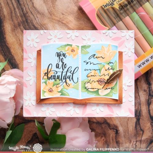 Waffle Flower Craft Open Book Sentiments Stamp Set