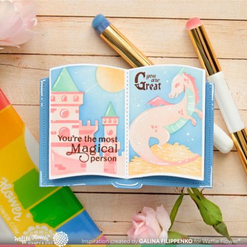 Waffle Flower Craft Open Book Sentiments Stamp Set