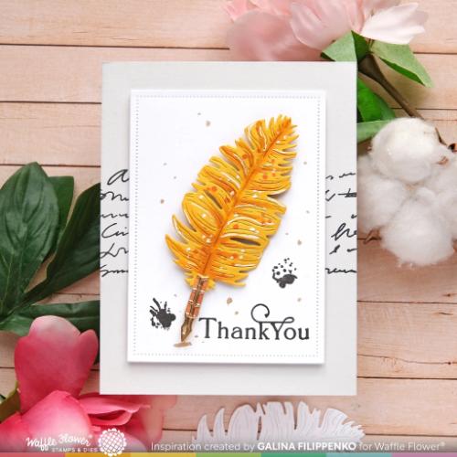 Waffle Flower Craft Feather Pen Die-n-stencil