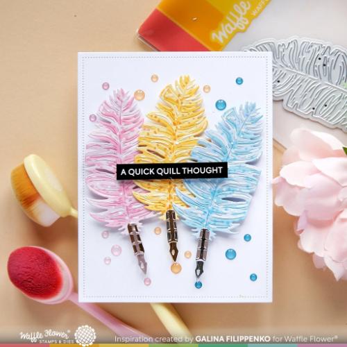 Waffle Flower Craft Feather Pen Die-n-stencil