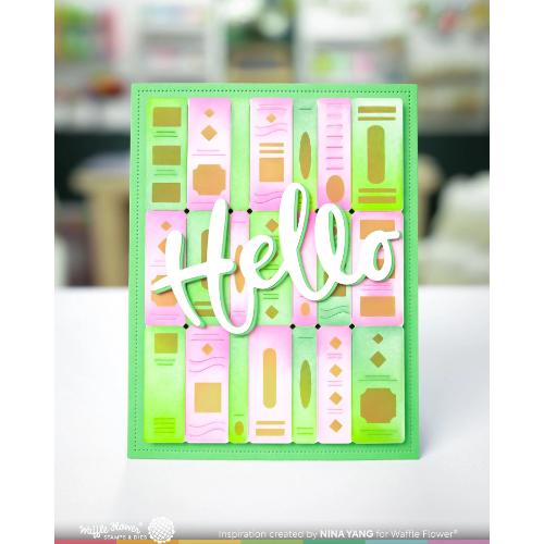 Waffle Flower Craft Bookshelf Panel Coloring Stencil