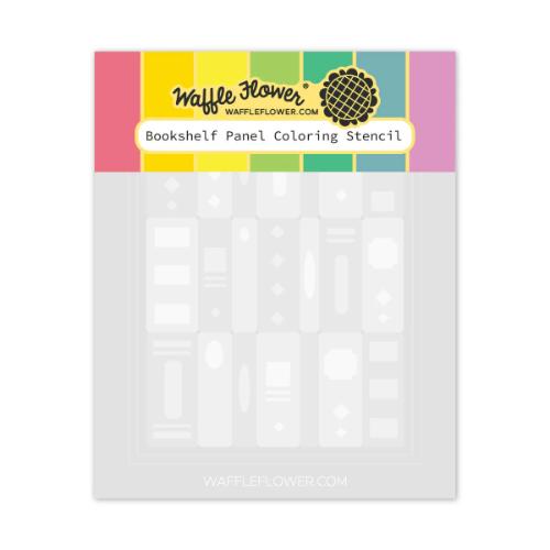 Waffle Flower Craft Bookshelf Panel Coloring Stencil