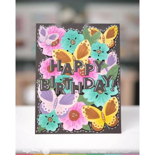 Waffle Flower Crafts Butterfly Blossom Texture Die