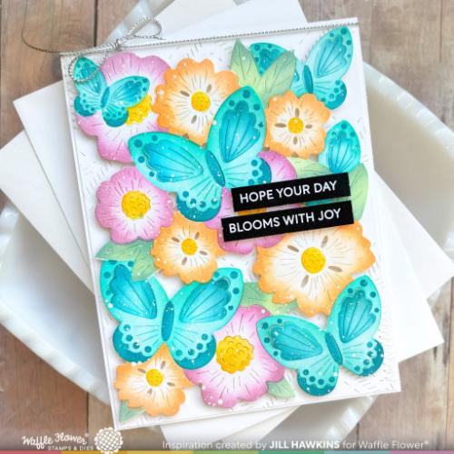 Waffle Flower Crafts Butterfly Blossom Texture Die