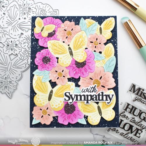 Waffle Flower Crafts Butterfly Blossom Coloring Stencil