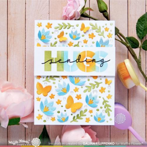 Waffle Flower Crafts Crocus Flutter Stencil