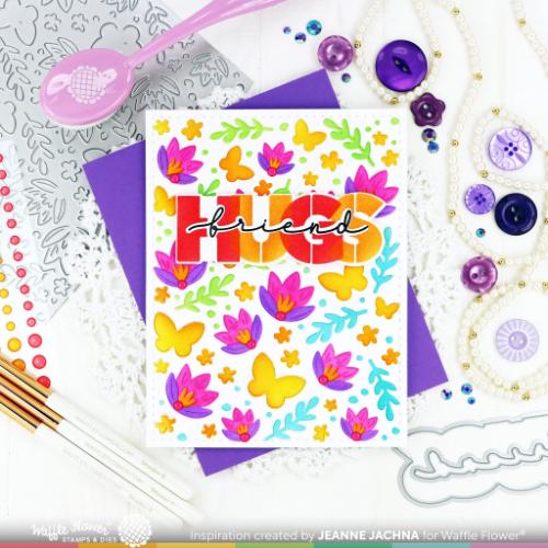 Waffle Flower Crafts Crocus Flutter Stencil