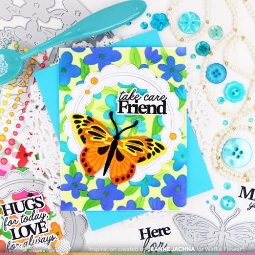 Waffle Flower Crafts Butterfly Focal Stencil