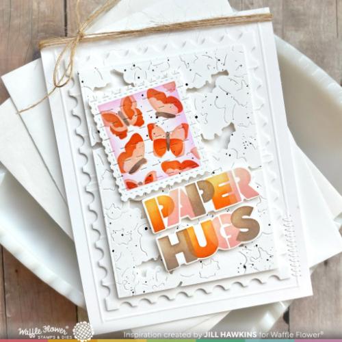 Waffle Flower Crafts Postage Collage Butterfly Stencil