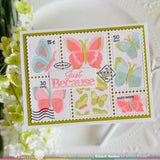 Waffle Flower Crafts Postage Collage Butterfly Stencil