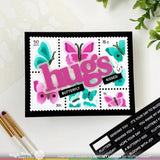 Waffle Flower Crafts Postage Collage Butterfly Stencil