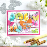 Waffle Flower Crafts Postage Collage Butterfly Stencil