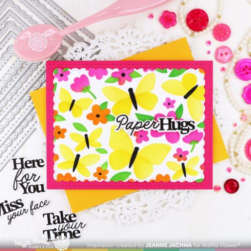 Waffle Flower Crafts Postage Collage Spring Breeze Stencil