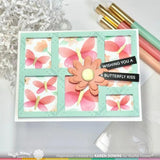 Waffle Flower Crafts Postage Collage Spring Breeze Stencil