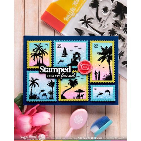 Waffle Flower Crafts Postage Collage A6 Blocks Die