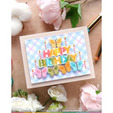 Waffle Flower Crafts Overlapping Happy Birthday Die-n-stencil