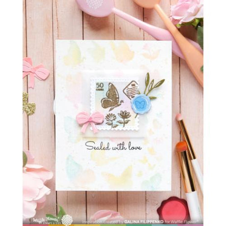 Waffle Flower Crafts Postage Collage Wild Butterflies Stamp Set