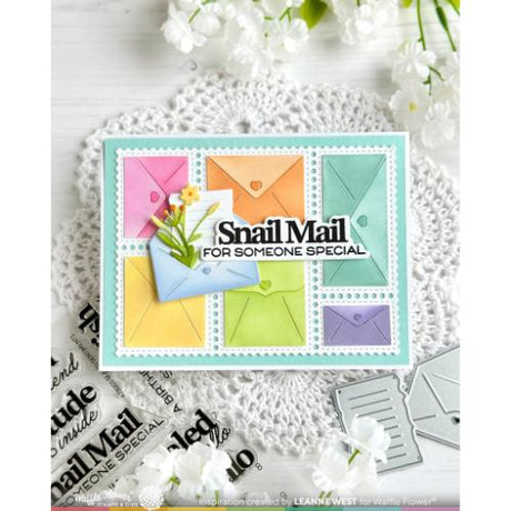 Waffle Flower Crafts Postage Collage Envelope Die