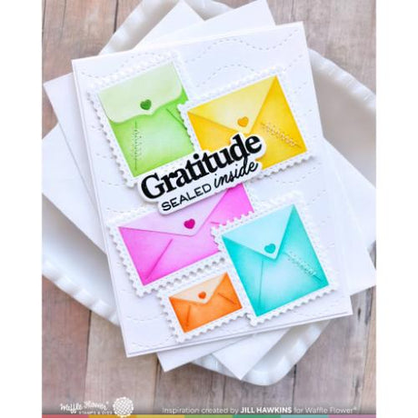 Waffle Flower Crafts Postage Collage Envelope Stencil