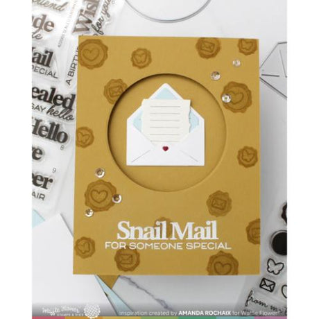 Waffle Flower Crafts Postage Collage Mini Seals Stamp Set