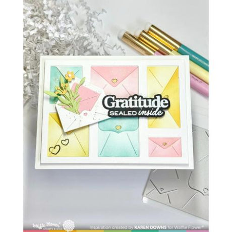 Waffle Flower Crafts Postage Collage Mini Seals Stamp Set
