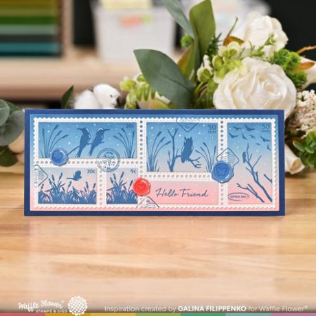 Waffle Flower Crafts Postage Collage Mini Seals Die