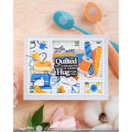 Waffle Flower Crafts Postage Collage Sew Fun Stencil