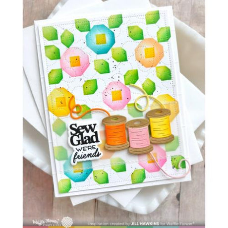 Waffle Flower Crafts Quilted Floral Stencil