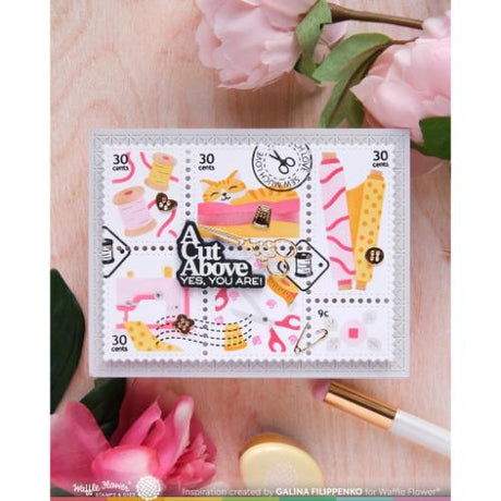 Waffle Flower Crafts Postage Collage Sew Fun Stamp Set