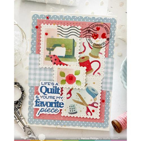 Waffle Flower Crafts Postage Collage Sew Fun Stamp Set