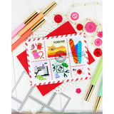 Waffle Flower Crafts Postage Collage Sew Fun Stamp Set