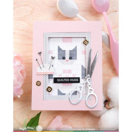 Waffle Flower Crafts Patchwork Cat Stencil