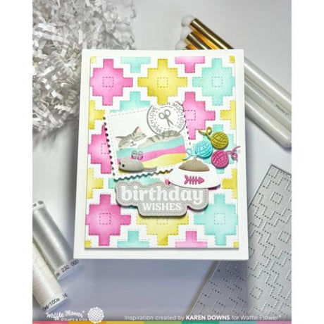 Waffle Flower Crafts Happy Birthday Piercing Matching Die