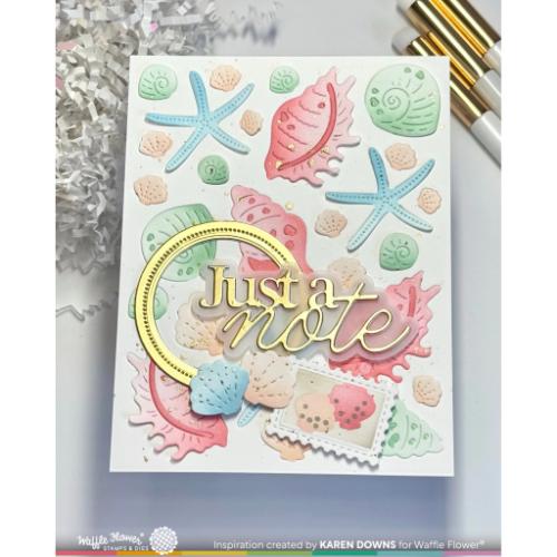 Waffle Flower Crafts Seashell Coloring Stencil