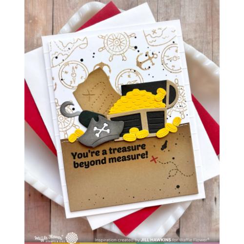 Waffle Flower Crafts Treasure Hunt Sentiments Stamp Set